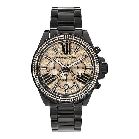 michael kors rose gold and black watch